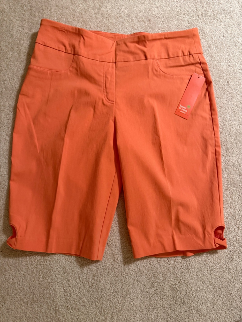 hearts of palm Coral-Orange Active Shorts